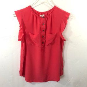 Madewell Hot Pink 100% Silk Blouse